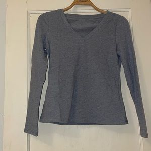 Grey Long Sleeve Vneck